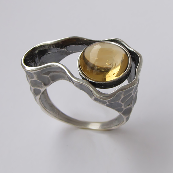 Кольцо из серебра с цитрином, арт.СДН3