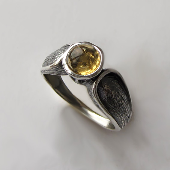 Кольцо серебряное с цитрином, арт. ПФЧ36