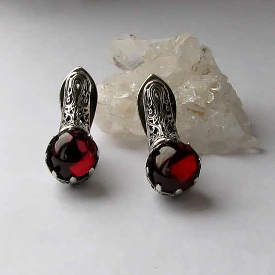 Серьги с гранатом, арт. ИЗ47П