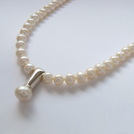 Ожерелье ПЛ10 с жемчугом белым