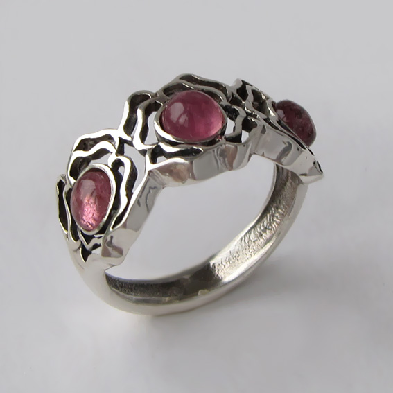Кольцо с турмалином розовым, арт. 3ОР3