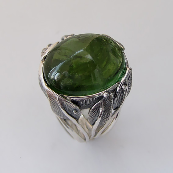 Кольцо с турмалином зеленым, арт. ВЕТ3