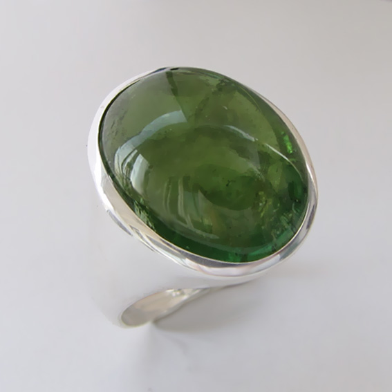 Кольцо с турмалином зеленым, арт. ОВН313