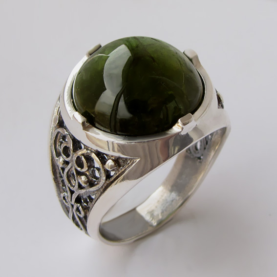 Кольцо с турмалином зеленым, арт. ПЕР315