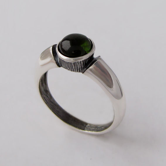 Кольцо с турмалином зеленым, арт. ПФ36
