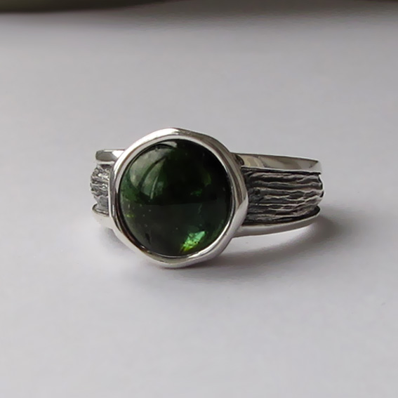 Кольцо с турмалином зеленым, арт. ПФ39