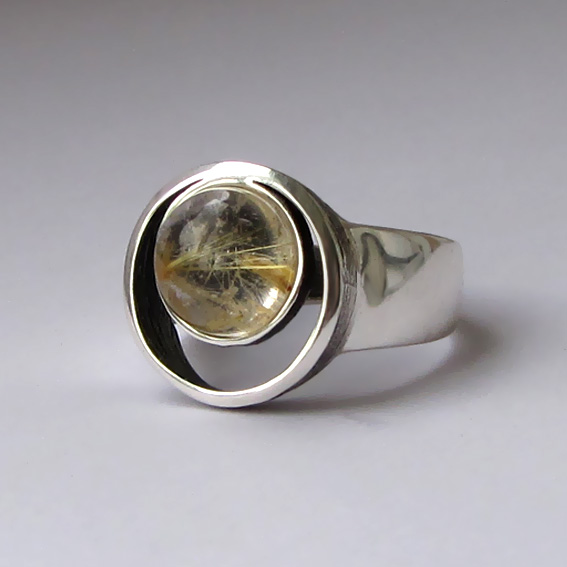 Кольцо с золотистым кварцем, арт. КК39